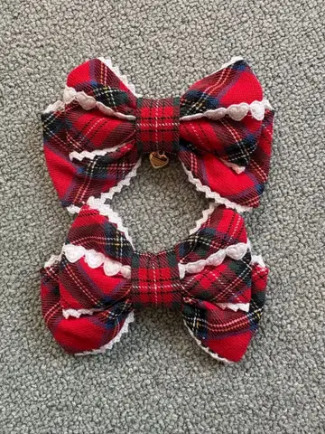 Angelic Pretty 타탄 체크 헤어 클립 세트