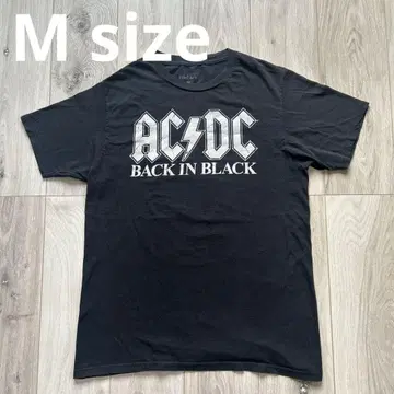 ACDC BACK IN BLACK 구제 의류 밴드 T셔츠 프린트 빈티지