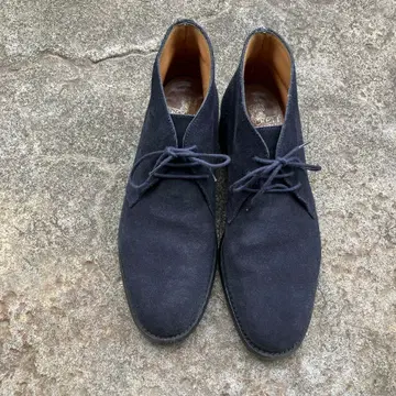 Crockett & Jones CHUKKA 스웨이드 부츠 네이비