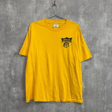 SOF Tee 소프티 빈티지 80~90s 옐로우 컬러 반팔 티셔츠 L