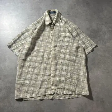 빈티지 반팔 체크 레트로 시어 디자인 레트로 셔츠