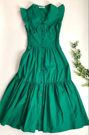 새상품급 스나이델 코르셋 디자인 원피스 미도리 그린