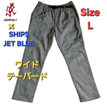 그라미치 x SHIPS 글렌체크 이지 슬랙스 L