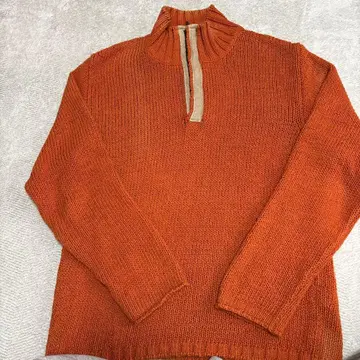 ZegnaSsport 오렌지 하프 지퍼 니트 이탈리아제