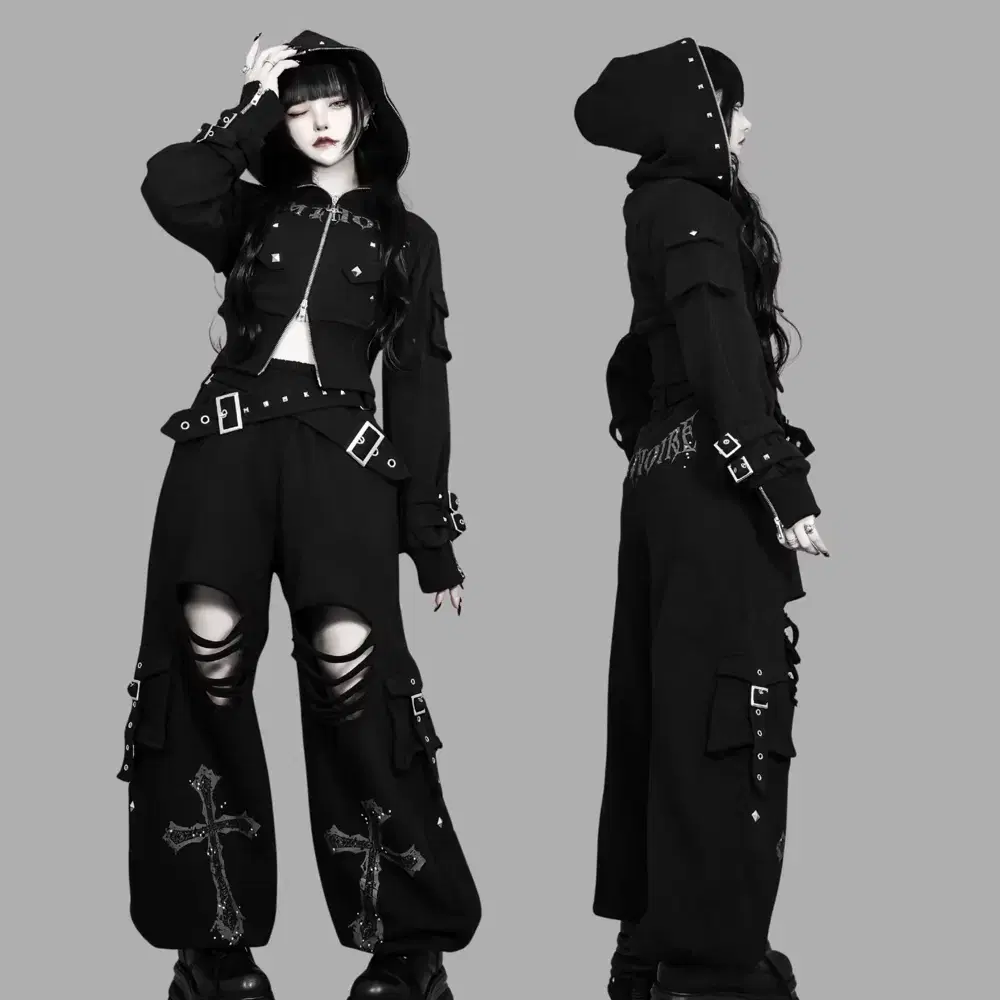 Dimmoire Evil Cat Hooded Zip-up Black | Bunjang Global