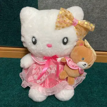 새상품 USJ 헬로키티 봉제 인형 핑크 드레스 타이니 참