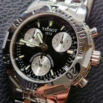 Tissot 배터리 교체 완료 크로노그래프 손목시계 실버/블랙