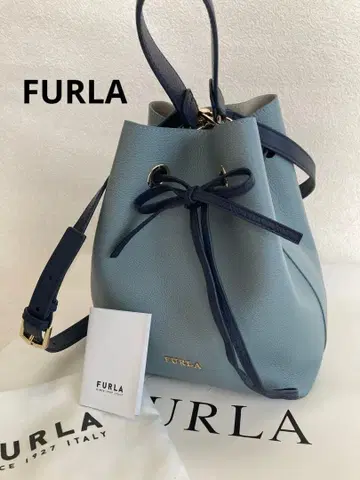 컨디션 최상 FURLA 훌라 코스탄자 블루 그레이