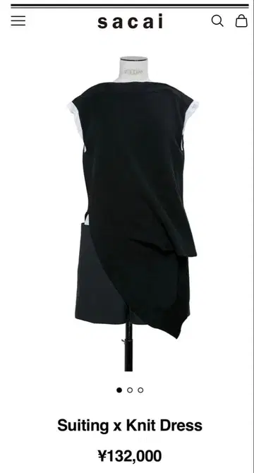 sacai 26ss 수팅 x 니트 드레스