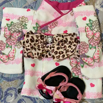 우사모모 기모노 유카타 드레스 일본 나막신 게타 세트 묶음 판매 오비