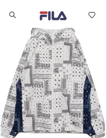 FILA 2PAC 나일론 자켓 트랙탑 XL 화이트/네이비