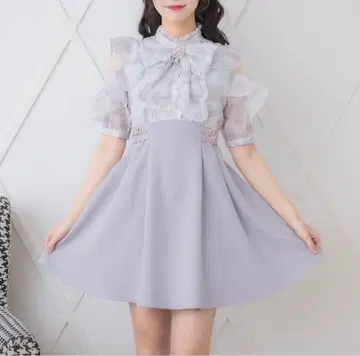 ROJITA 꽃무늬 도킹 원피스 블루 스카이블루 blue