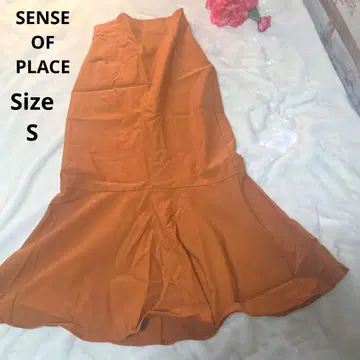 [ 오샤레 SENSE OF PLACE ] 오렌지 롱 스커트 사이즈 S
