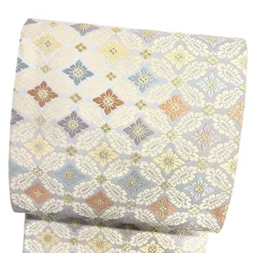 후쿠로 오비 칠보 하나비시 꽃 문양 금실 기모노 042b p