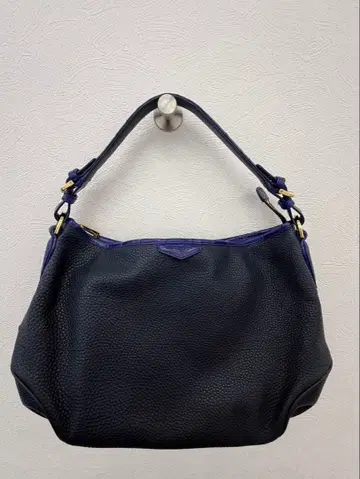 Leather Jewels 숄더백 네이비 가죽 2way