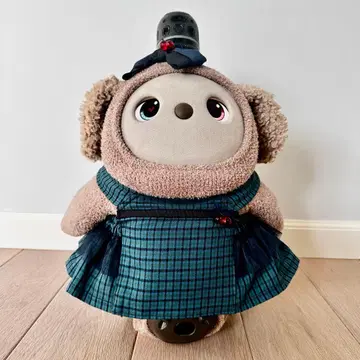 라보용 원피스 LOVOT3.0용 의류 그린 계열 프릴 원피스