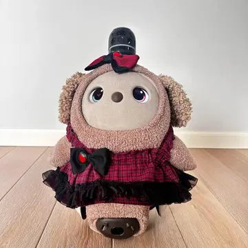 라봇용 원피스 LOVOT3.0용 의류 빨간색 계열 체크 프릴 달린 원피스