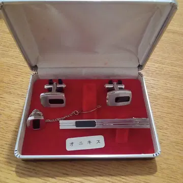 오닉스 커프스 단추 넥타이핀 세트