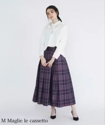 [ 새상품급 ] 마리에르 카세트 이네드 플레어 체크 스커트 정가 38만원