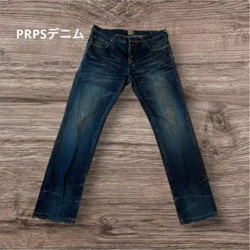 [ 즉시 발송 ] PRPS 데님 팬츠 38 인디고 색빠짐 히게 스트레이트