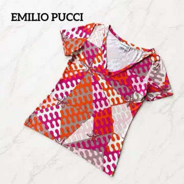 에밀리오 푸치 푸치 패턴 L 핑크 오렌지 스트레치 이탈리아제 새상품급