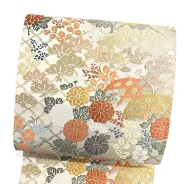 후쿠로 오비 당직 국화 패랭이꽃 도라지 송천능 금실 기모노 042b p