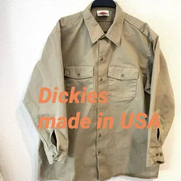 80s-90s dickies USA제 워크 셔츠 긴팔 베이지