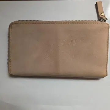 베이지 장지갑 카드 포켓 부착. 하레루야.