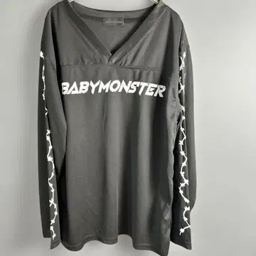 BABYMONSTER 블랙 긴팔 티셔츠 L 사이즈 롱 슬리브 로고 T