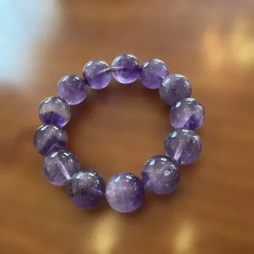 자수정 보라색 크리스탈 염주 팔찌 빅볼