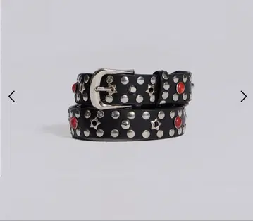 jaded london 스터드 장식 블랙 가죽 벨트