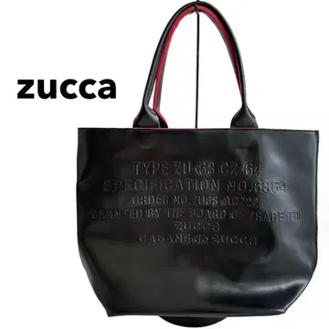 새상품급 zucca 엠보싱 로고백 토트백 블랙 x 핑크 A4 대용량