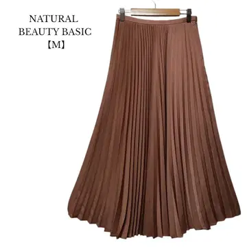 [내추럴 뷰티 베이직] 플리츠 스커트 롱 클레이 핑크 S