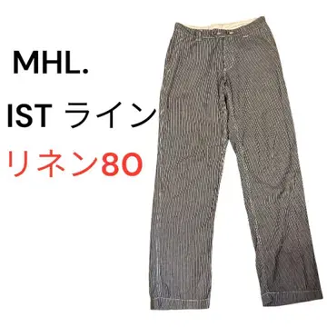 레어 MHL. IST 라인 린넨 혼방 히코리 워크 팬츠 신치 벨트