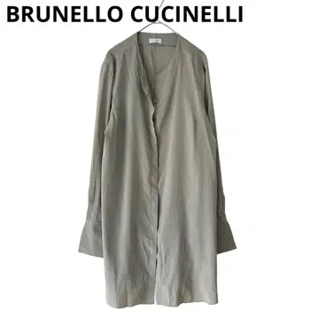 브루넬로쿠치넬리 노카라 셔츠 원피스 실크 긴팔 롱 셔츠