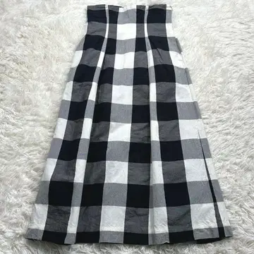 IENA LA BOUCLE 마 혼방 깅엄 체크 롱 스커트 일본제
