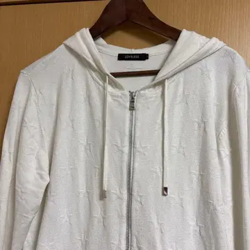 LOVELESS 화이트 집업 후드티
