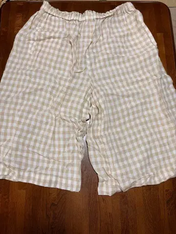 베리떼꾸르 체크 무늬 가우초 팬츠 베이지