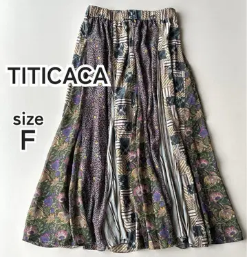 TITICACA 티티카카 롱 플레어 스커트 패치워크풍 프리 사이즈