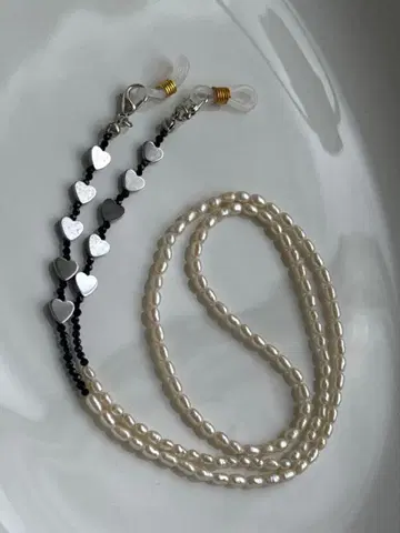 담수 진주 헤마타이트 하트 스피넬 안경 마스크 멀티 체인