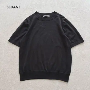 슬론 반팔 크루넥 코튼 니트 면 워셔블 일본제 스트레치 M 사이즈 상당