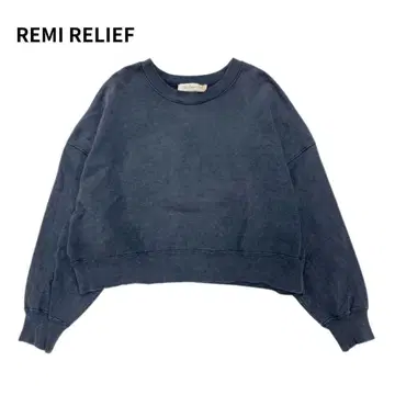 새상품급 REMI RELIEF SP 가공 크롭 맨투맨 풀오버 M