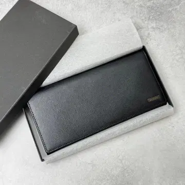 미사용 피에르 가르뎅 장지갑 남성용 블랙 엠보 천연 가죽