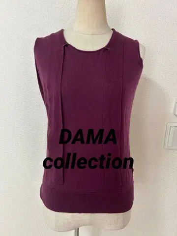 DAMA 다마 컬렉션 실크 혼방 리본 니트 베스트 보타이 보라색 S