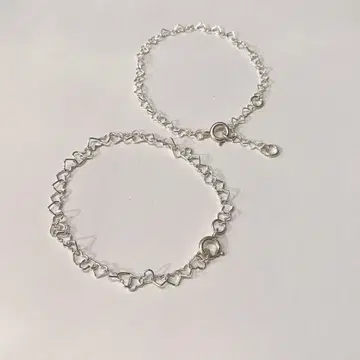 실버 925 팔찌 5개 세트 하트형