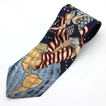 USA제 창던지기 넥타이 올림픽 구제 의류 올 패턴 네이비