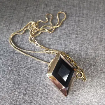 이탈리아제 체인 골드 925 실버 다이아몬드형 목걸이