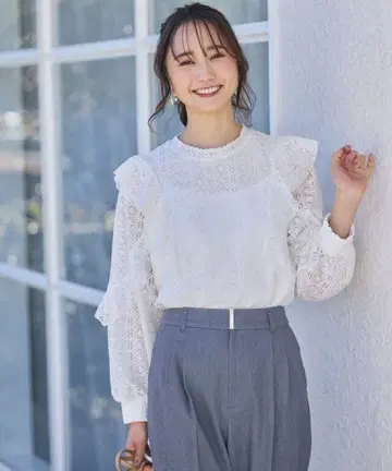 any sis 러플 레이스 상의 사이즈 0