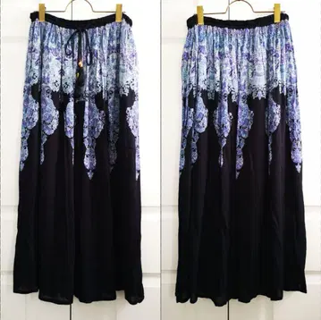 택 포함 새상품 차이하네 오리엔탈 패턴 프린트 스커트 에스닉 모로칸