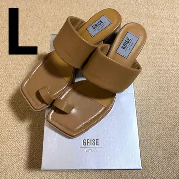 GRISE LeTalon 베이지 플랫 샌들